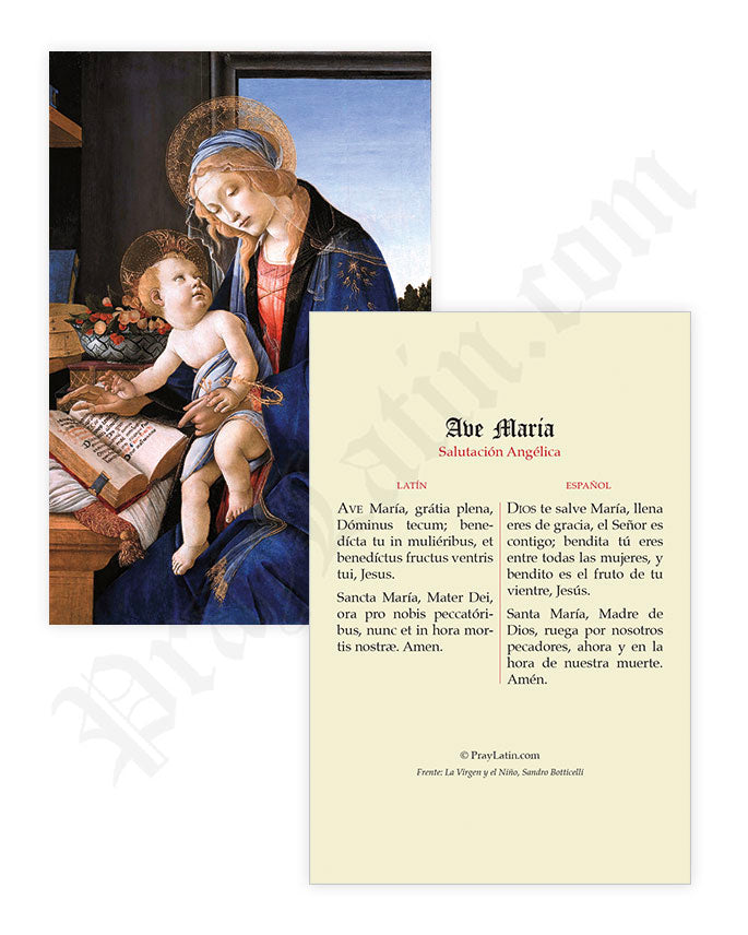 Estampas de Oración en Latín y Español